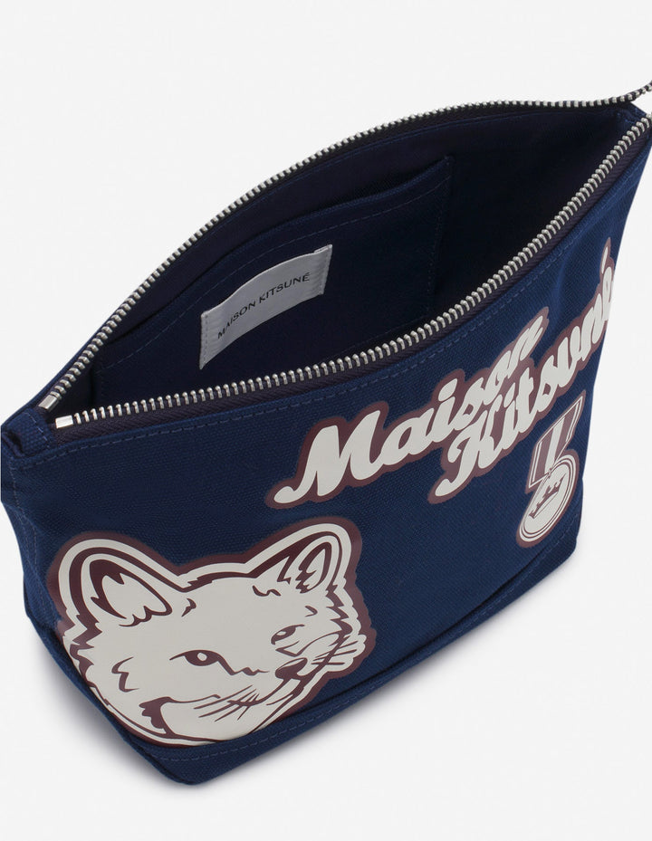 VARSITY PATCHES ZIPPED POUCH