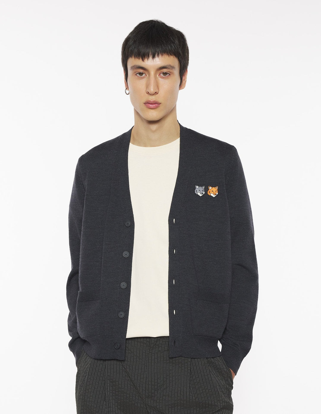DOUBLE BOLD FOX HEAD PATCH REGULAR CARDIGAN